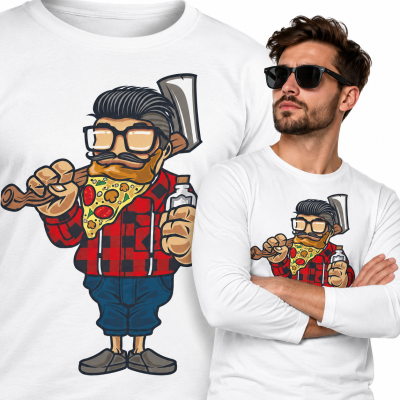 LONGSLEEVE ANIMOWANY   PIZZA BEARD